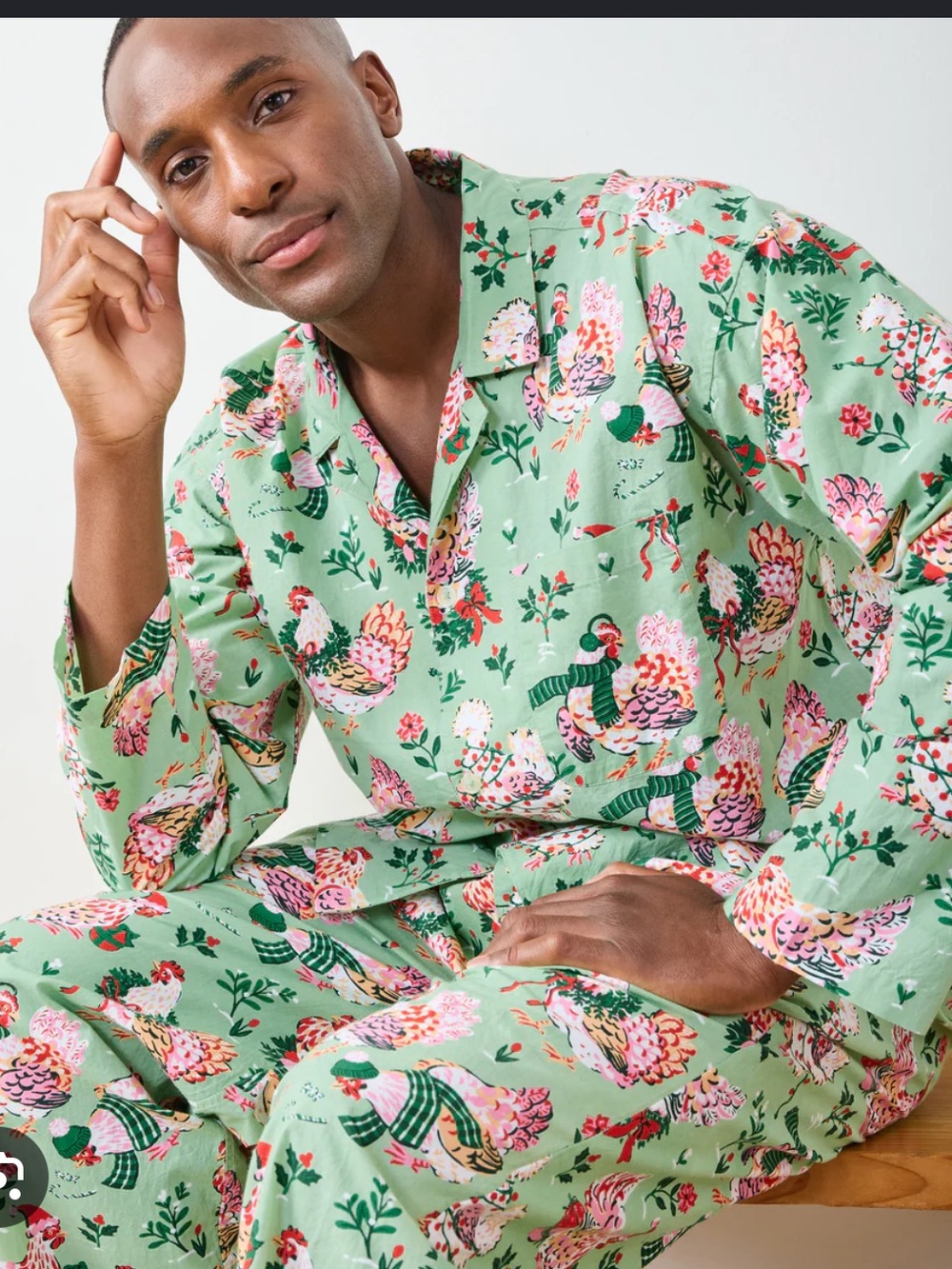 Print Fresh “Holiday Hen” Print Pajama Set